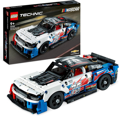 LEGO Kit de construção de carro modelo Technic NASCAR Next Gen Chevrolet Camaro ZL1, veículo de corrida de brinquedo, conjunto de construção colecionável de automobilismo 42153