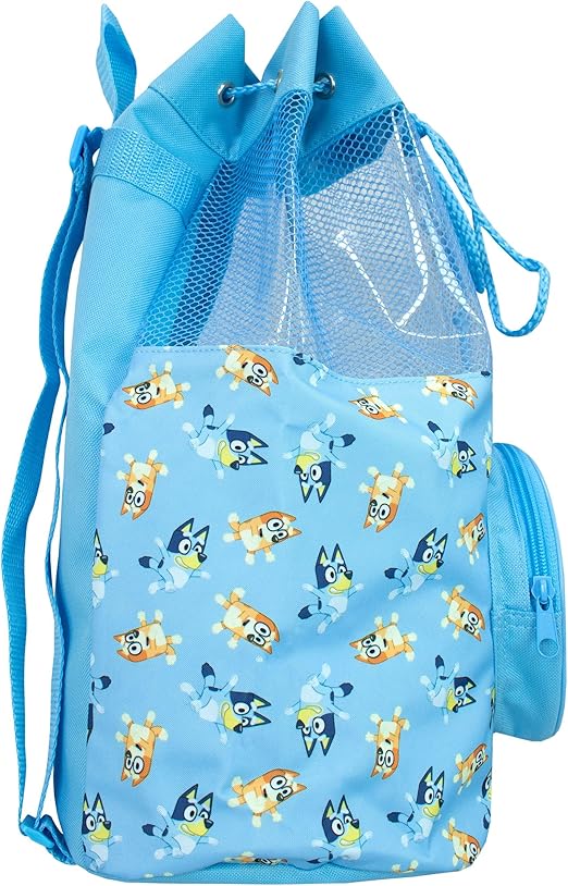 Bluey Bolsa de natação infantil praia piscina natação mochila com cordão para meninos ou meninas azul