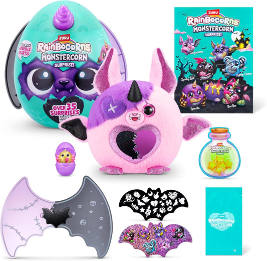 Rainbocorns ZURU Monstercorn Surprise, Vampire Cat, por ZURU Surprise Unboxing Soft Toy, Fantasy Monster presentes para meninas, brincadeira imaginária com acessórios vestíveis