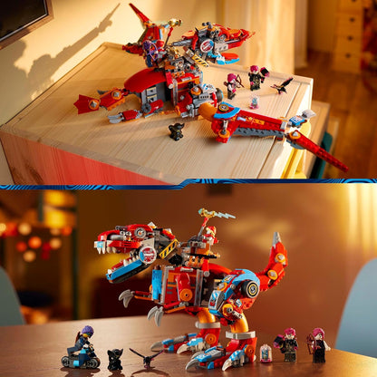 LEGO DREAMZzz Conjunto Robot Dinosaur C-Rex de Cooper, T. rex Dino Action Figure reconstrói em um brinquedo pterodáctilo legal para meninos e meninas de 9 anos ou mais,