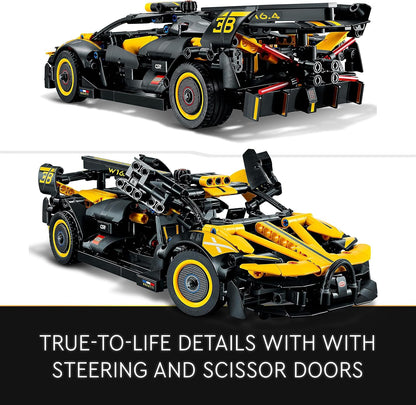 LEGO Conjunto de construção de modelo de carro de corrida Technic Bugatti Bolide, brinquedos de engenharia de corrida, kit de construção de veículo esportivo icônico colecionável para crianças de 9 anos ou mais, meninos e meninas 42151