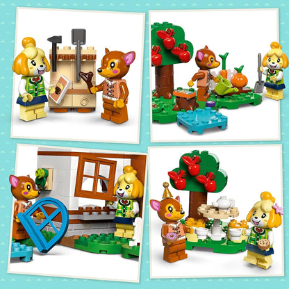 LEGO Animal Crossing Isabelle’s House Visit, brinquedo de construção criativo para crianças, meninas e meninos com mais de 6 anos, inclui 2 minifiguras da série de videogame, incluindo fauna, ideia de presente de aniversário 77049