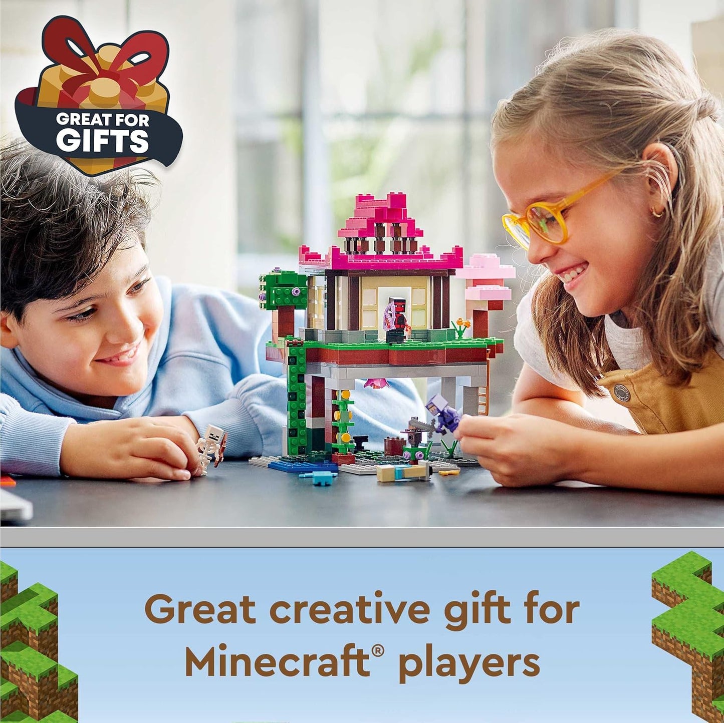 LEGO Kit de construção Minecraft The Training Grounds 21183; Minecraft House Dojo e Cave Toy com personagens icônicos – um Ninja, Rogue, Skeleton e um Bat; Ótimo presente para crianças a partir de 8 anos