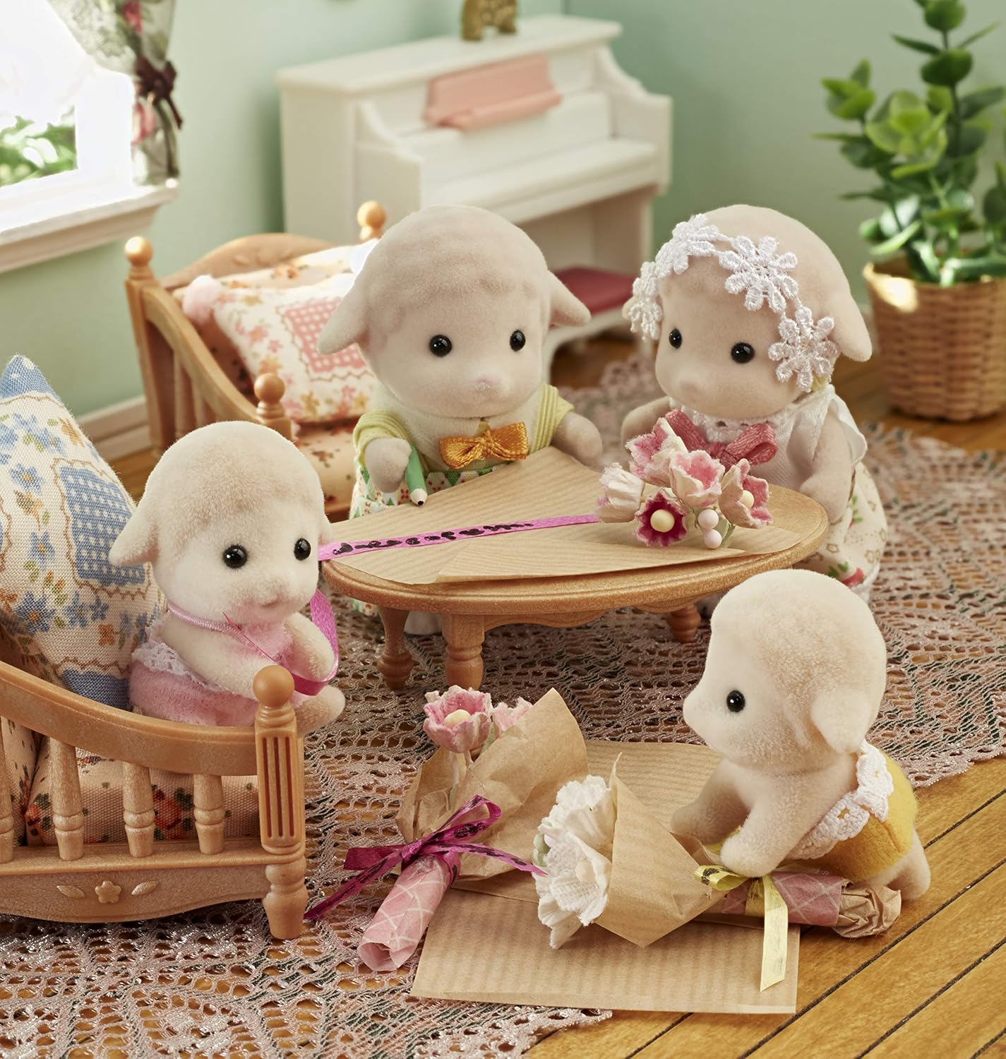 Sylvanian Families Família de ovelhas - conjunto de casa de bonecas 5619