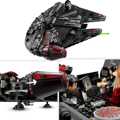 LEGO Conjunto de nave estelar Star Wars The Dark Falcon, brinquedo de construção de veículos para meninos e meninas com mais de 10 anos, com 6 minifiguras incl. C-3PO, presente de aniversário para crianças e fãs 75389