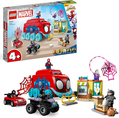 LEGO Sede móvel do Marvel Team Spidey, brinquedo de construção para meninos e meninas de mais de 4 anos, com minifiguras de Miles Morales e Pantera Negra, ideia de presente de Spidey e seus incríveis amigos