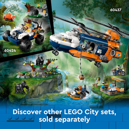 LEGO Conjunto de construção de brinquedo de caminhão off-road City Jungle Explorer para meninos, meninas e crianças de 6 anos ou mais, ideia divertida de presente de aniversário, veículo off-road com 3 minifiguras de aventureiro