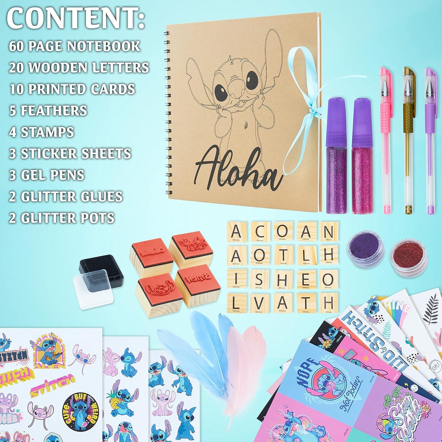 Disney Dot Kit de álbum de recortes para niños, Wito Scrapbook Craft Set, accesorios para álbumes de recortes, pegatinas, sellos, bolígrafos de gel, purpurina, set de arte para niñas, regalos de puntos para niñas, color morado