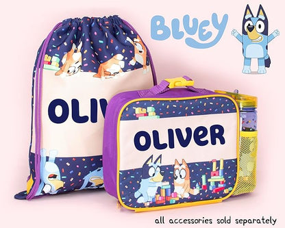 Bluey Bolsa con cordón personalizada para niños Bolsa de educación física - Bolsa escolar para niños - Regalo personalizado para niños y niñas - Bolsa de natación para niños Púrpura