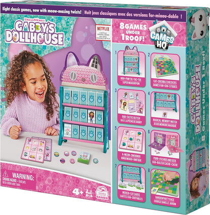 Gabby’s Dollhouse Jogos HQ Damas Tic Tac Toe Memory Match Go Fish Bingo Cards Jogos de tabuleiro Brinquedo Presente Netflix Fontes de festa, para crianças de 4 anos ou mais