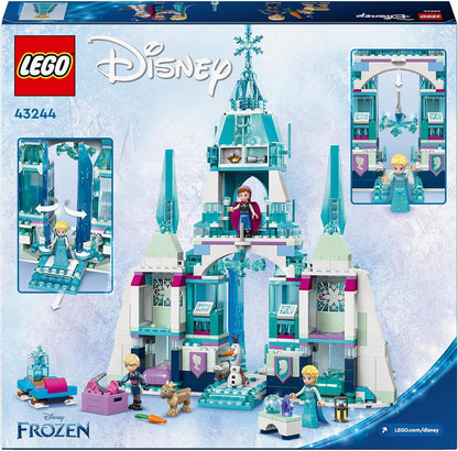 LEGO ǀ Conjunto de brinquedos de construção do Palácio de Gelo da Disney Frozen Elsa para crianças com um castelo e figuras de minibonecas Elsa e Anna, ideia divertida de presente para meninas, meninos e fãs de cinema com mais de 6 anos 43244