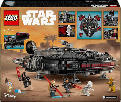 LEGO Star Wars Set de nave espacial The Dark Falcon, juguete de construcción de vehículos para niños y niñas a partir de 10 años, con 6 minifiguras incl. C-3PO, regalo de cumpleaños para niños y fans 75389