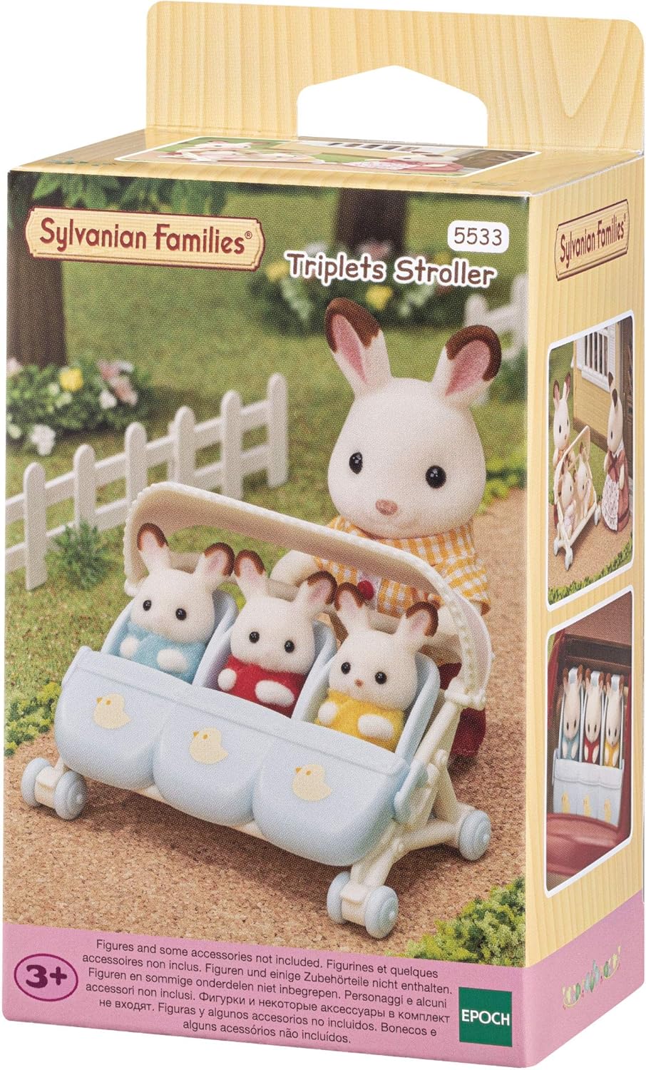 Sylvanian Families 5535 Family Picnic Van - Dollhouse Playsets & L5533 Drillings-Kinderwagen - Puppenhaus Spielset, Multicor, 8,5 x 5,5 x 4 cm