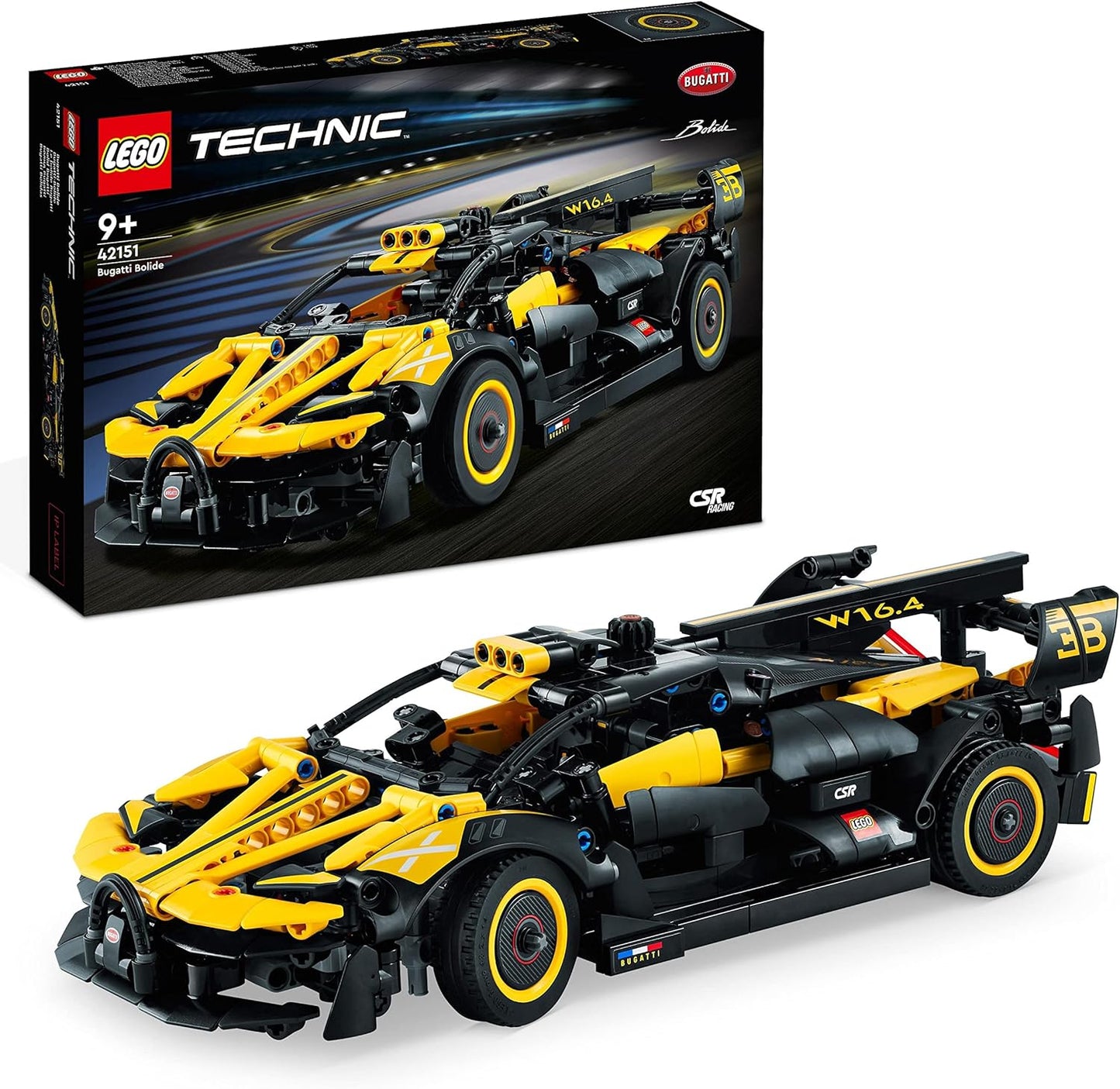 LEGO Conjunto de construção de modelo de carro de corrida Technic Bugatti Bolide, brinquedos de engenharia de corrida, kit de construção de veículo esportivo icônico colecionável para crianças de 9 anos ou mais, meninos e meninas 42151