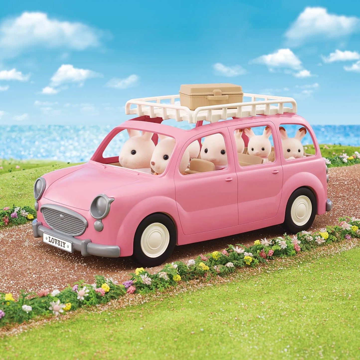 Sylvanian Families 5535 Family Picnic Van - Conjuntos de brinquedos para casa de bonecas e 5532 Conjunto de cuidados para trigêmeos - Conjuntos de brinquedos para casa de bonecas