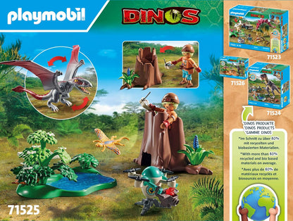 Playmobil 71525 Dinos: Observatório para Dimorphodon, incluindo drone com câmera e outros acessórios emocionantes, conjuntos de jogos sustentáveis adequados para crianças a partir de 4 anos