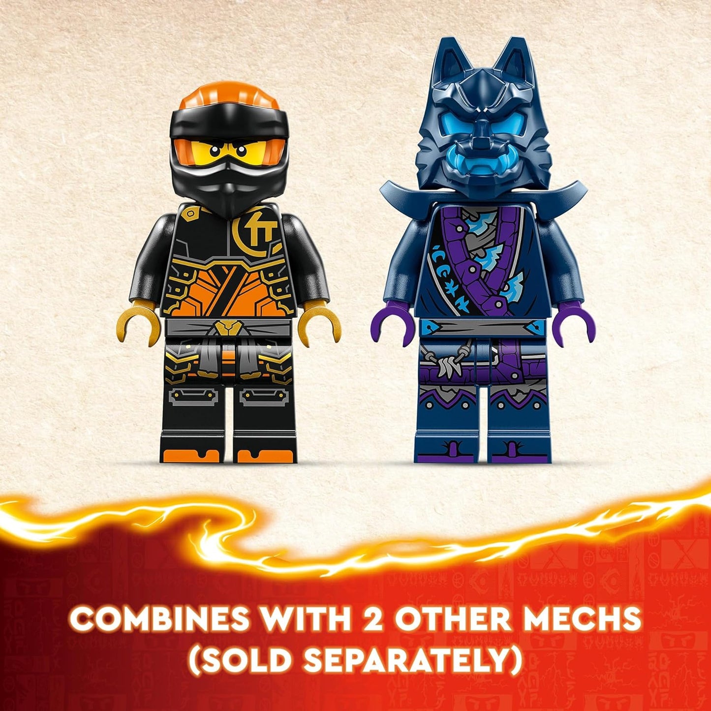 LEGO NINJAGO Cole's Elemental Earth Mech, brinquedo de boneco de ação, conjunto de construção Dragons Rising com personagem ninja Cole minifigura, presente para meninos, meninas e crianças de 7 anos ou mais 71806