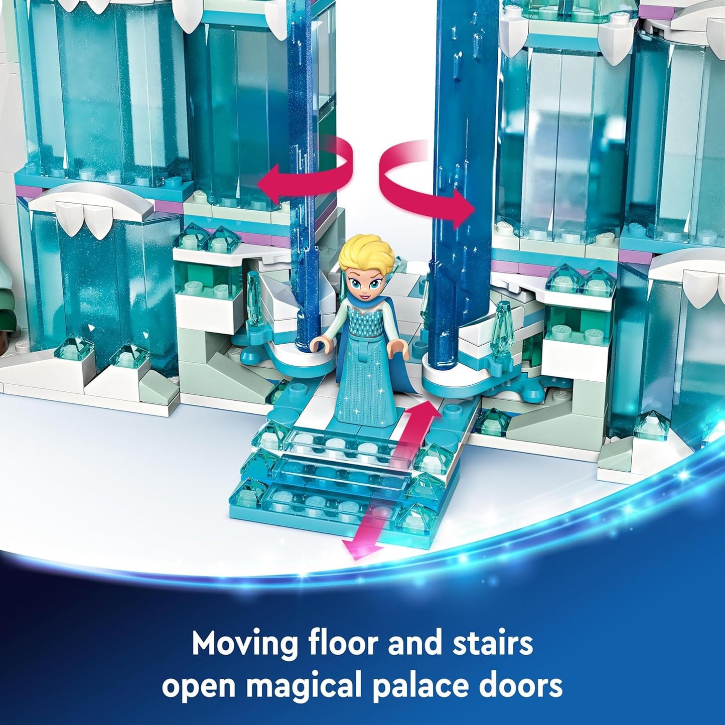 LEGO ǀ Conjunto de brinquedos de construção do Palácio de Gelo da Disney Frozen Elsa para crianças com um castelo e figuras de minibonecas Elsa e Anna, ideia divertida de presente para meninas, meninos e fãs de cinema com mais de 6 anos 43244