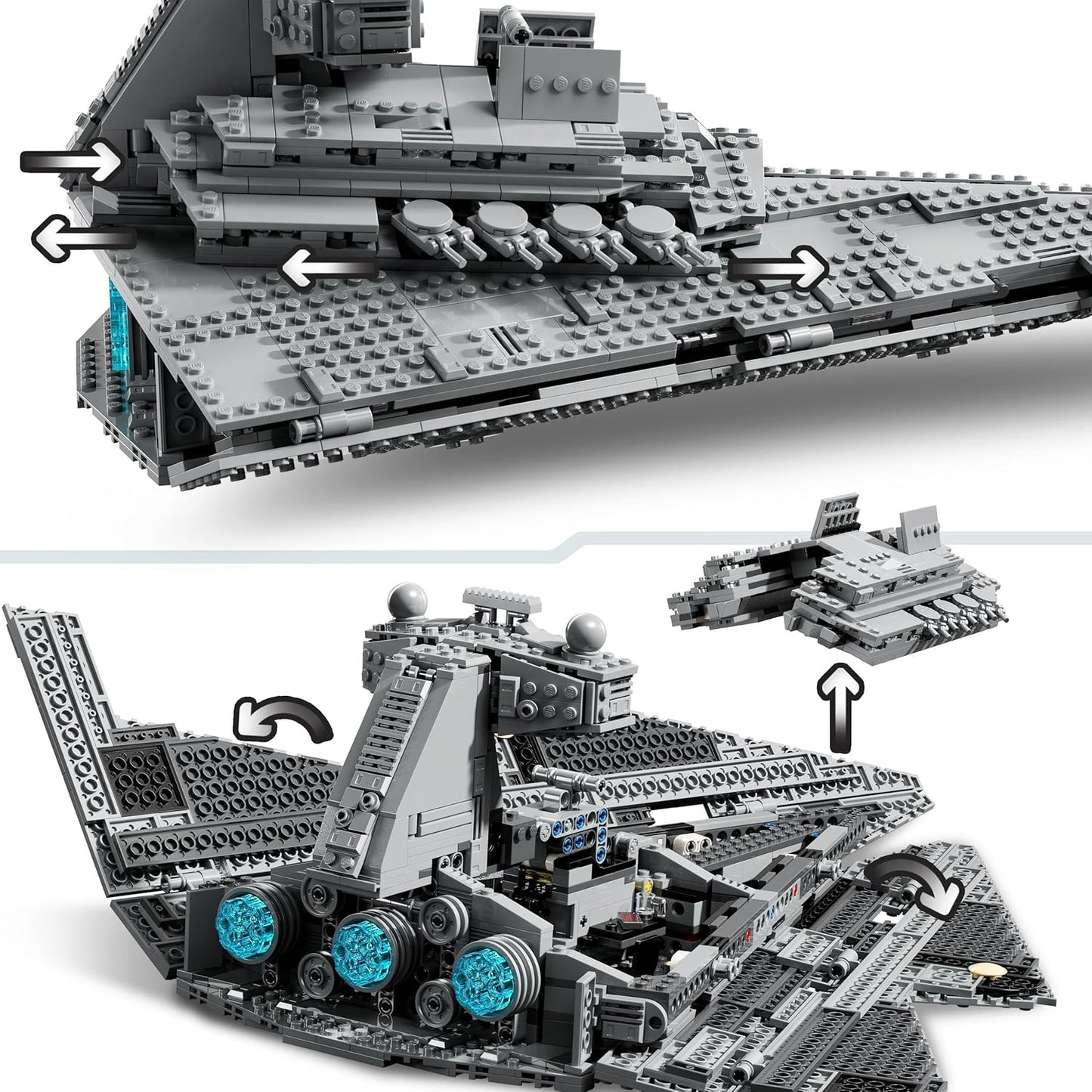 LEGO Star Wars Imperial Star Destroyer Brinquedo de construção de nave estelar, colecionável Um conjunto New Hope inclui uma minifigura do personagem Darth Vader, presente de aniversário para crianças, meninos e meninas com mais de 10 anos