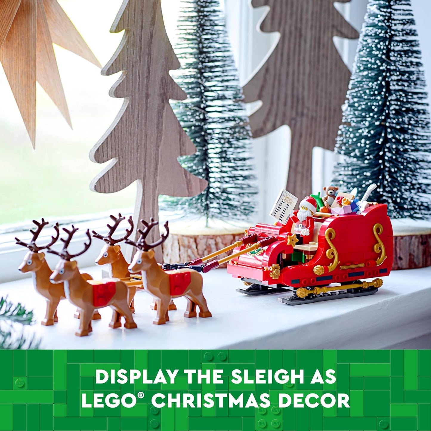 Lego 40499 - Conjunto de trenó do Papai Noel icônico. Decoração de Natal divertida, presente para meninos e meninas de 9 anos ou mais