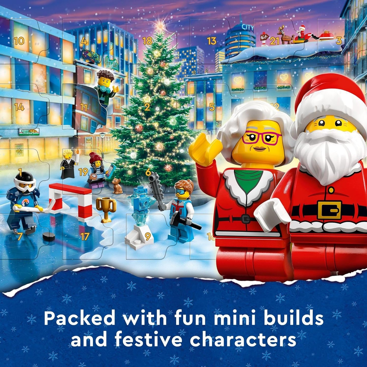 LEGO City 2023 Calendário do Advento 60381 Playset de contagem regressiva para férias de Natal, ideia de presente para contagem regressiva para a aventura com surpresas colecionáveis diárias