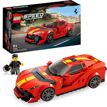 LEGO Speed ​​Champions Ferrari 812 Competizione, Kit de construcción de maquetas de juguete para coches deportivos para niños, niños y niñas, Serie 2023, Set de vehículos de carreras coleccionables 76914