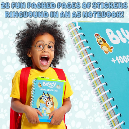 Bluey Libro de pegatinas para niños con 28 hojas de pegatinas, más de 1000 pegatinas para álbumes de recortes, juego de actividades artísticas, regalos para niños