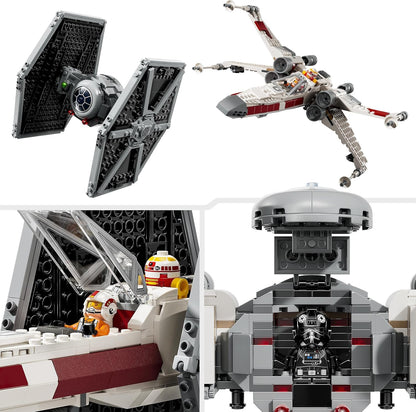 LEGO  Conjunto mash-up Star Wars TIE Fighter e X-Wing, brinquedo de construção Starfighter com mais de 9 anos para crianças, veículos com 4 minifiguras e uma figura de dróide, presente criativo para meninos, meninas e fãs 75393