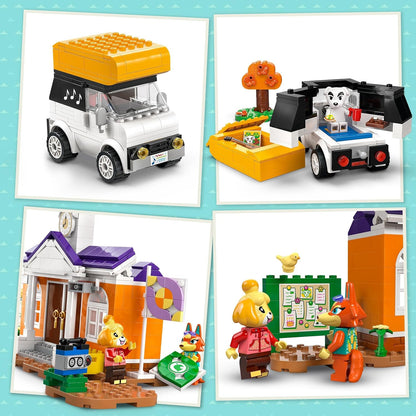 LEGO Brinquedo de construção Animal Crossing K.K. no Plaza Building para meninas e meninos com mais de 7 anos, com conjunto de café, figuras e veículo dos videogames, presente de simulação para crianças