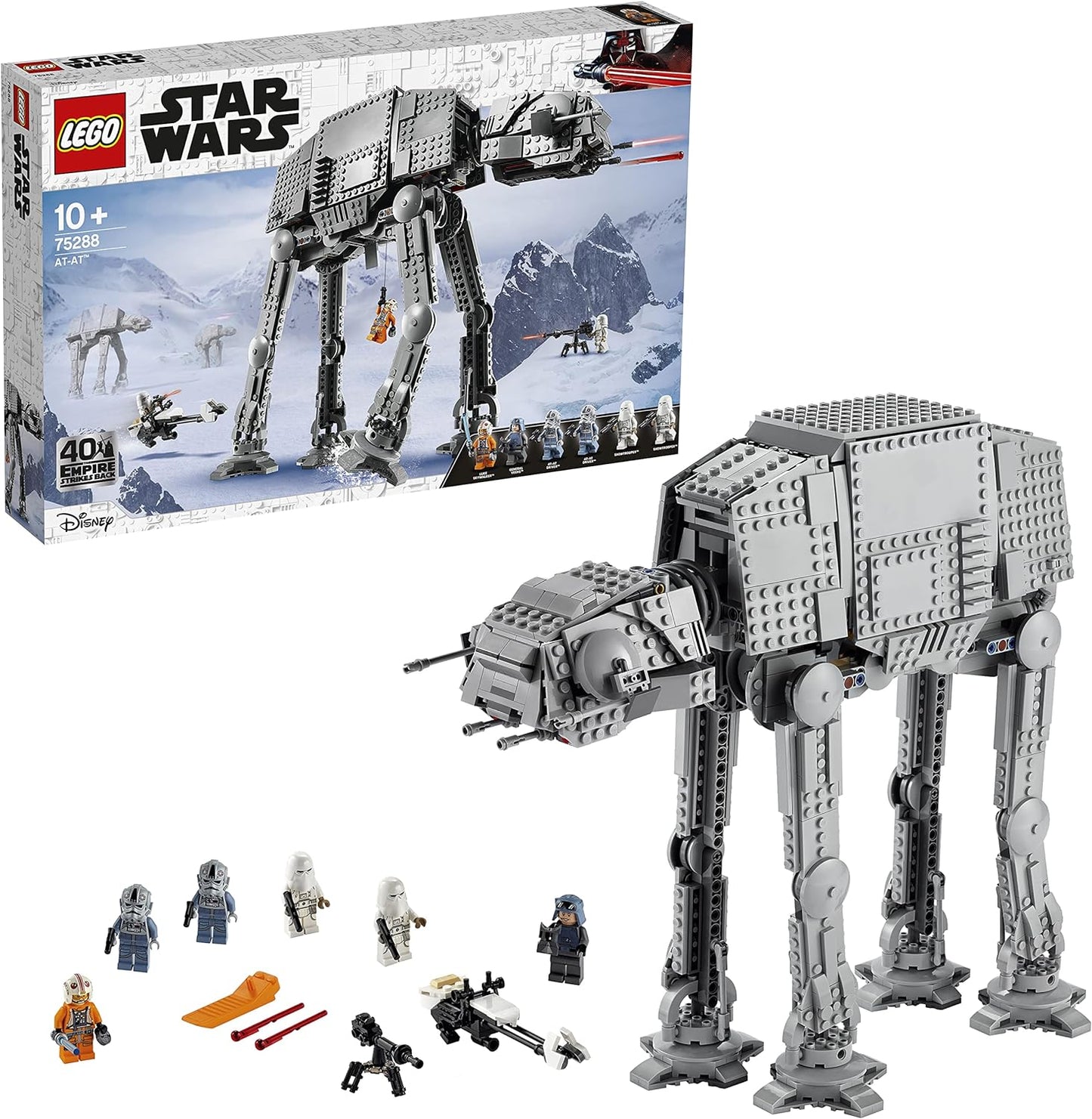 LEGO Kit de construção Star Wars AT-AT 75288, conjunto de brinquedo de construção divertido para as crianças interpretarem missões emocionantes no universo Star Wars e recriarem cenas clássicas da trilogia Star Wars (1.267 peças)