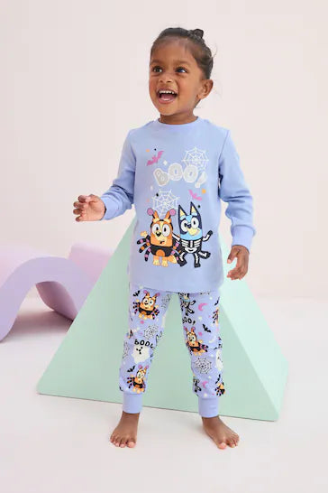 |Niña| Pijama Halloween Licencia Azul Bluey 100% Algodón (9 meses a 8 años)