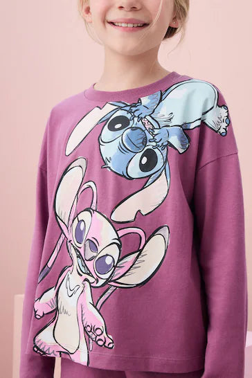 |BigGirl| Pacote De 2 Pijamas Com Licença Lilo & Stitch Azul/Roxo (3 a 16 anos)