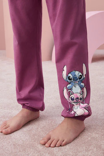 |BigGirl| Pacote De 2 Pijamas Com Licença Lilo & Stitch Azul/Roxo (3 a 16 anos)