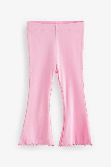 |Girl| Leggings Flare Rosa Brilhante (3 meses a 7 anos)