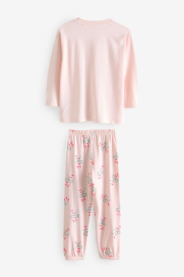 |BigGirl| Pijama Rosa/Creme 100% Algodão Doce (3 a 16 anos)