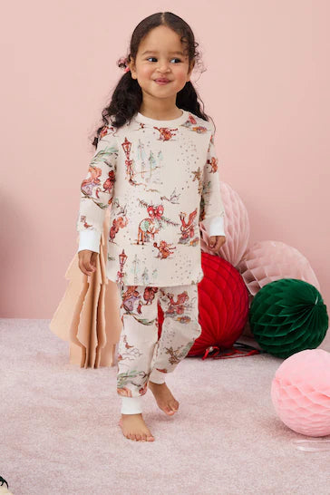 |NiñaGrande| Pijama navideño 100% algodón - Escena Crema (9 meses a 16 años)