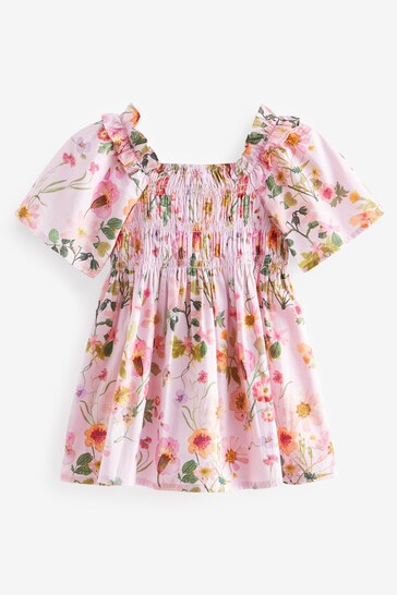 |Niña| Vestido de algodón estampado - Rosa Floral (3 meses a 8 años)