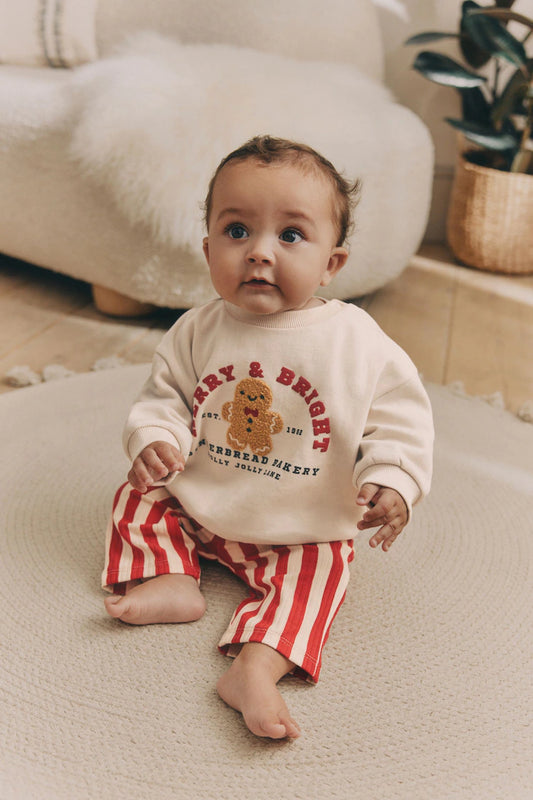 |BabyBoy| Conjunto De Moletom e Joggers Neutros De Gengibre Para Bebê De Natal (0 meses a 2 anos)