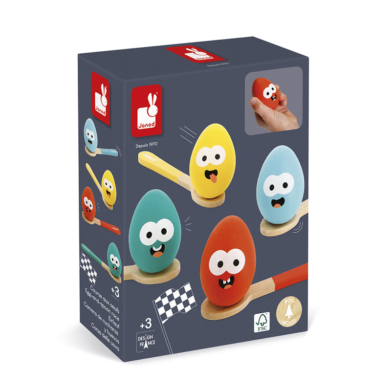 Jogo de corrida de revezamento de ovo e colher - jogo divertido para festas  infantis, aniversários, passeios em família - inclui 6 ovos, 6 colheres