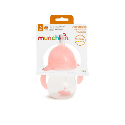 Munchkin Copo de palha ponderada Click Lock Tip & Sip rosa 207ml