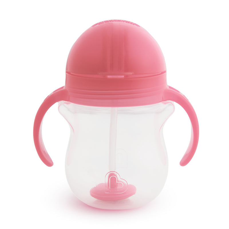 Munchkin Copo de palha ponderada Click Lock Tip & Sip rosa 207ml