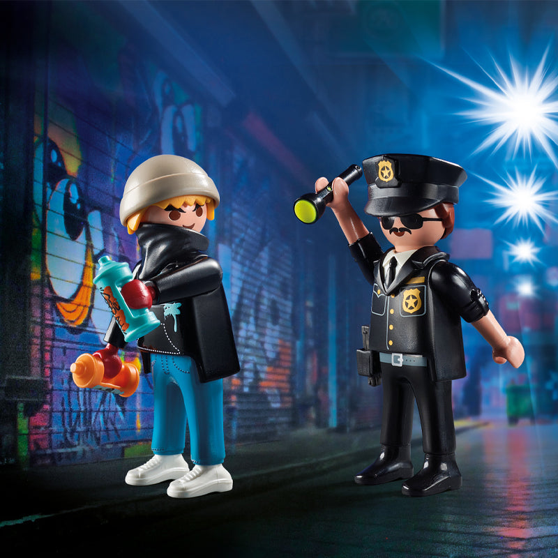 Playmobil  Policial DuoPack e Artista de Rua