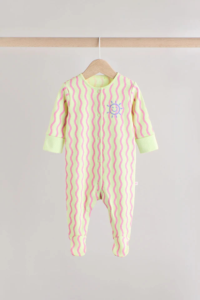 |BabyGirl| Multi Popper Baby 100% Algodão Pijamas Pacote Com 3 (0 meses a 2 anos)