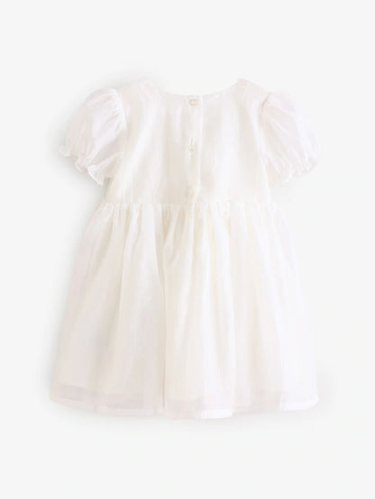 |Girl| Vestido Corpete Branco Para Menina Florista (3 meses a 8 anos)