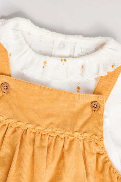 |BabyGirl| Conjunto De Body e Meia-Calça Manga Longa Para Bebê Personagem Ocre (0 meses a 2 anos)