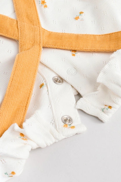 |BabyGirl| Conjunto De Body e Meia-Calça Manga Longa Para Bebê Personagem Ocre (0 meses a 2 anos)