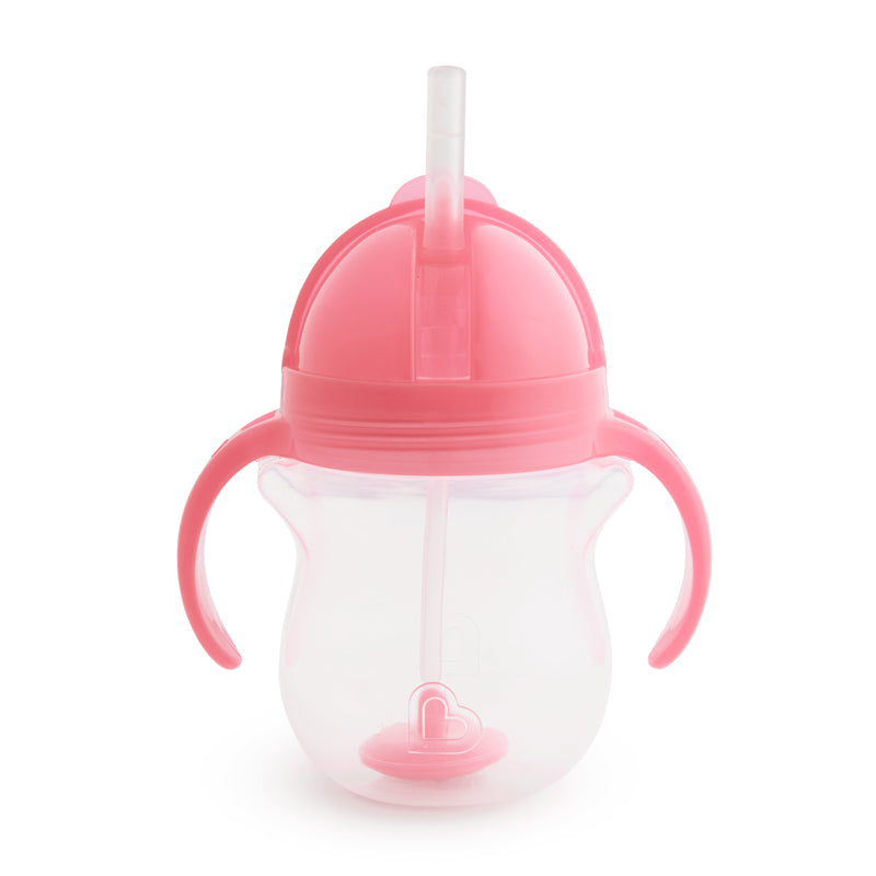 Munchkin Copo de palha ponderada Click Lock Tip & Sip rosa 207ml