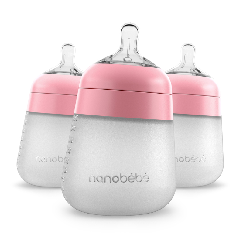 Nanobebe Flexy Biberones De Silicona Rosa 270ml 3Pk