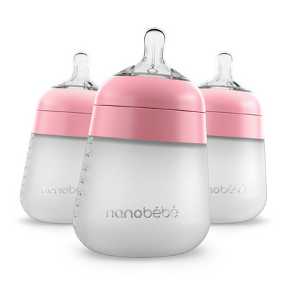 Nanobebe Flexy Biberones De Silicona Rosa 270ml 3Pk