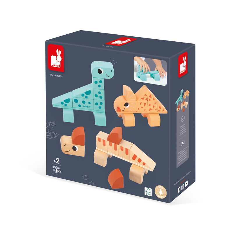 Janod Dinossauros Dino Cubikosaurus Para Construir 3Pk